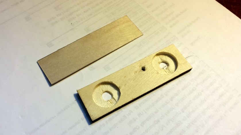 MS2 straight key magnet mount wood pieces prior to assembly