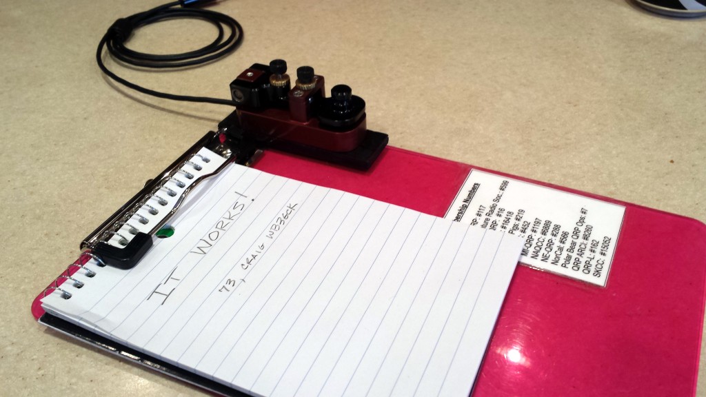 MS2 straight key mount attached to the clipboard