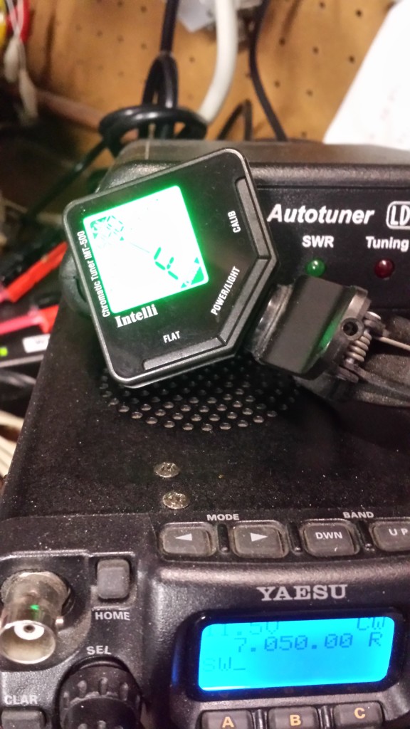 Guitar tuner on top of the FT-817