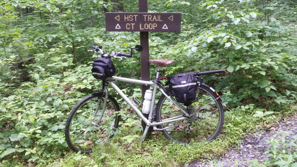 My trusty bike loaded up on the ride back to the trailhead