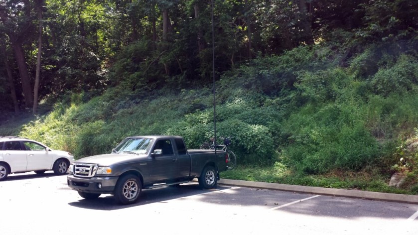 My eventual operating location. Notice the receding shade and the large hill behind me.