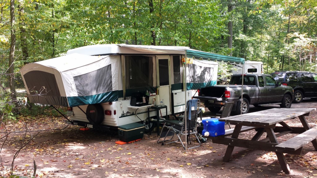 Our pop-up camper and sometimes portable radio shack.