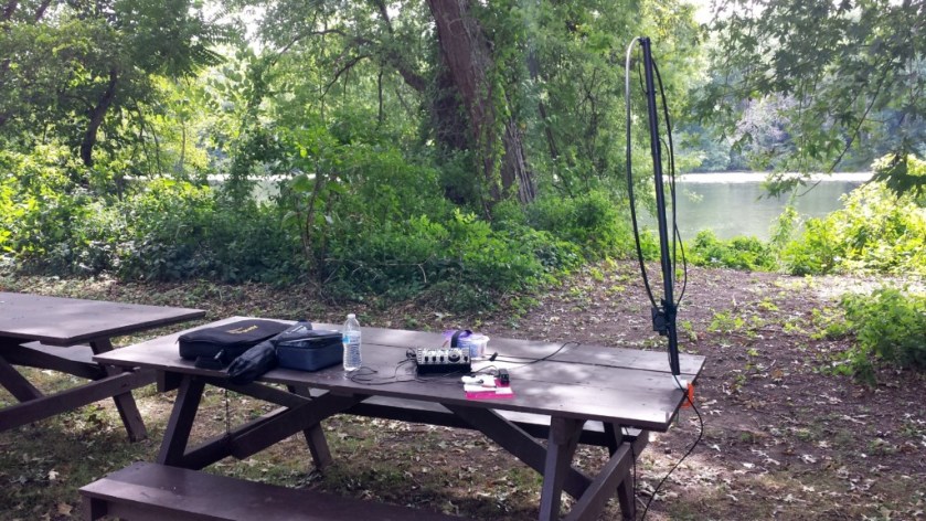 My set-up along the Schuylkill River in Upper Schuylkill Valley Park.