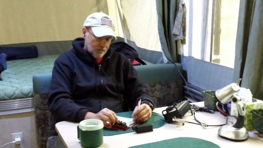 Working the SKCC WES contest from the camper