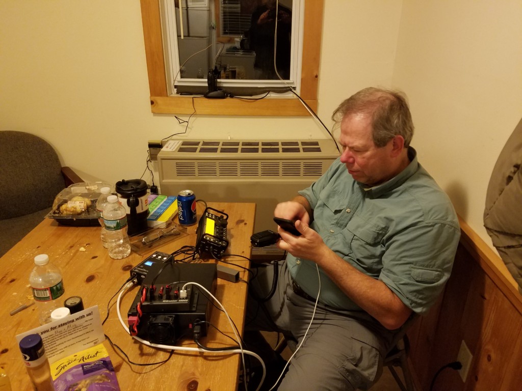 Glen NK1N operating 6 meters in the VHF contest from the cabin.