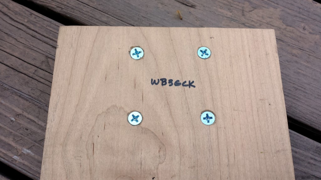 Figure 1. Drill 4 countersunk holes for the floor flange at the end of the board.