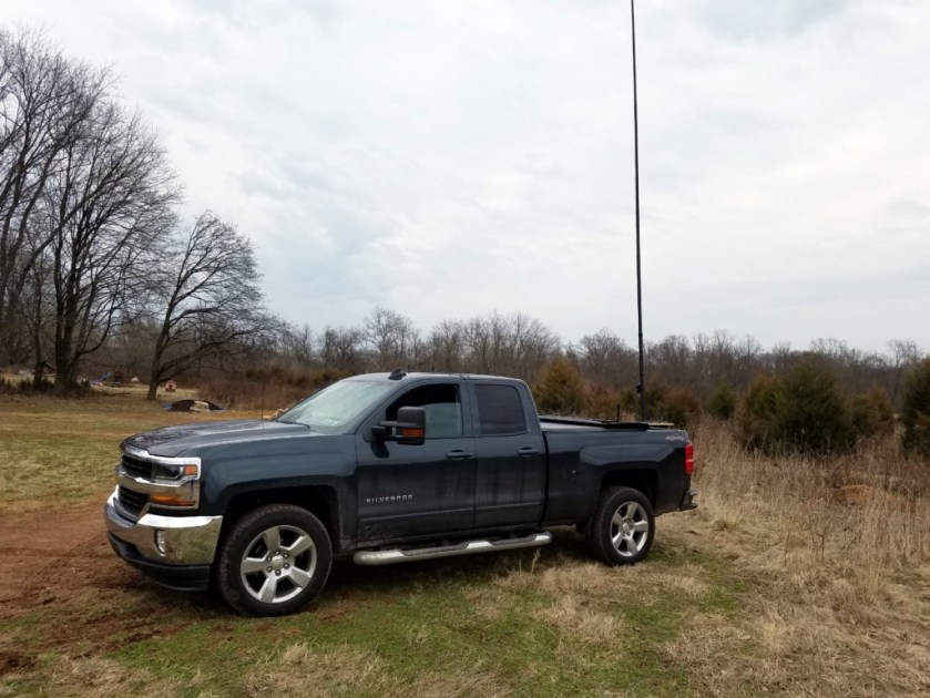 My new truck's first QRP-portable outing.