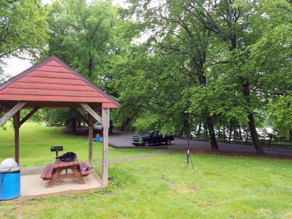 My operating location on a cloudy and rainy morning