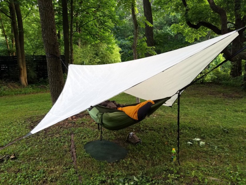 Ed WA3WSJ camped out in his hammock. He's in there somewhere.