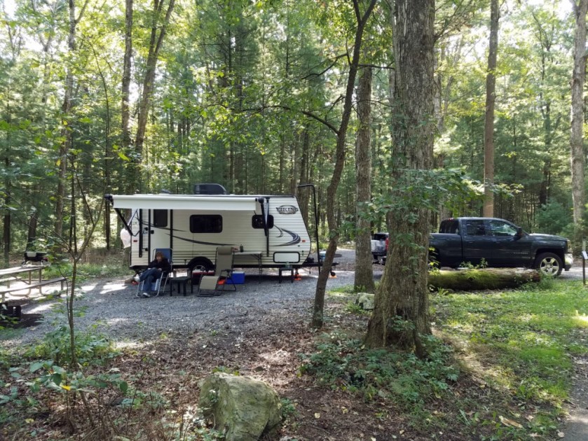 Our campsite at Pine Grove Furnace State Park.