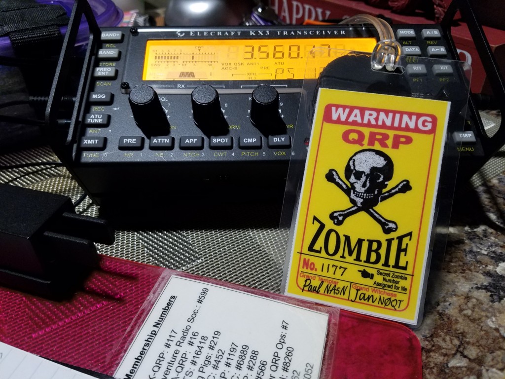 My official QRP Zombie credentials.