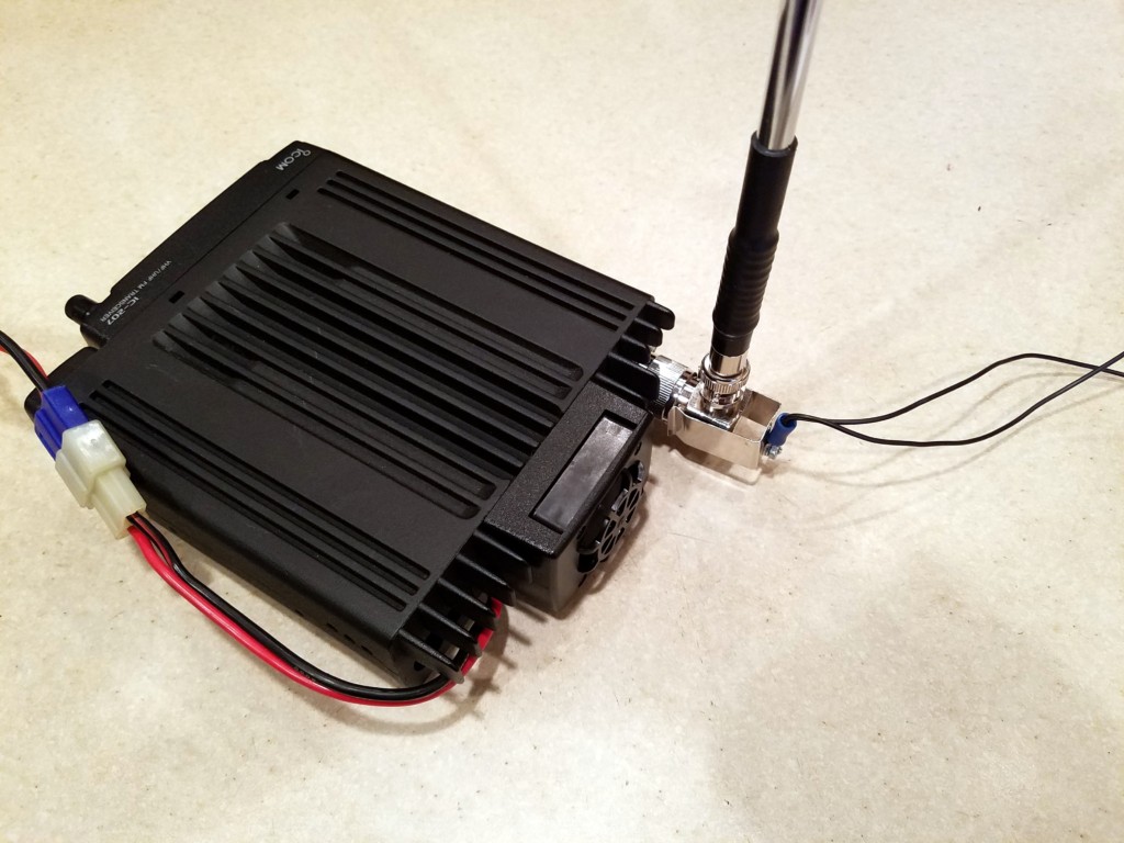 The Quickie Whip attached to my old Icom 207-H dual band radio