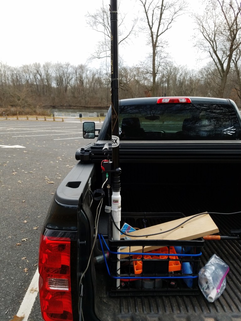 The Black Widow pole installed on my makeshift mount.