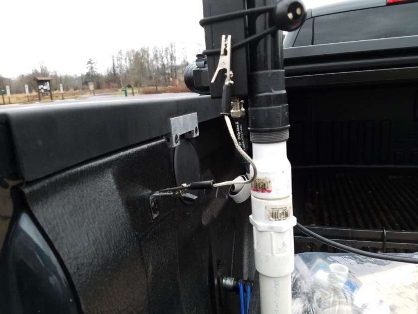 Ground connection for the vertical antenna.