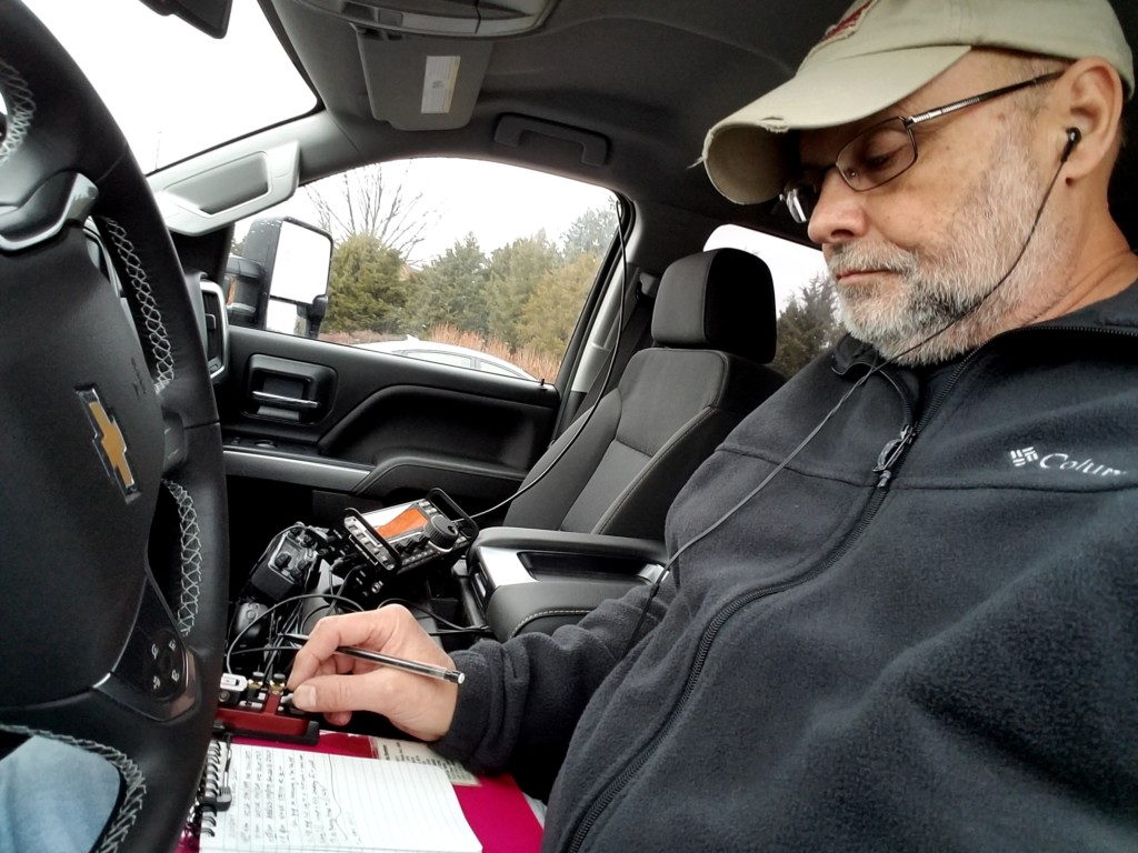 WB3GCK operating from the cab of the truck.