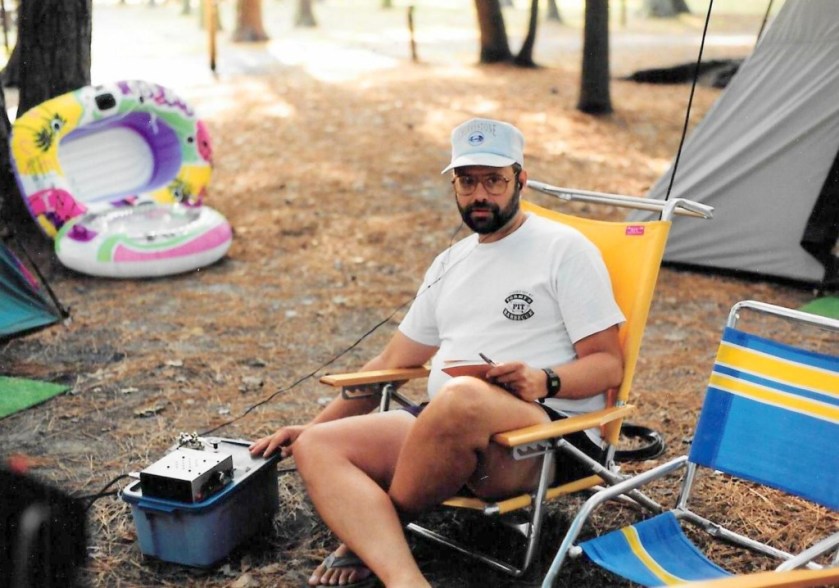 WB3GCK operating QRP-portable for the first time back in August 1993 at a campground on the Eastern Shore of Virginia