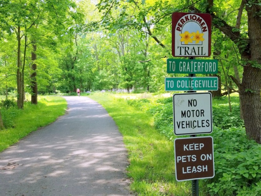 One of the paved sections on the Perkiomen Trail. Other parts of the trail were gravel-covered.
