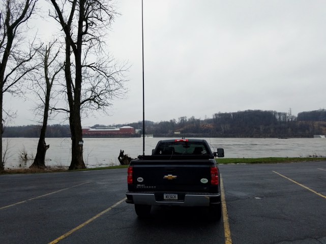 My parking spot at the Falmouth Boat Launch on the Susquehanna River.