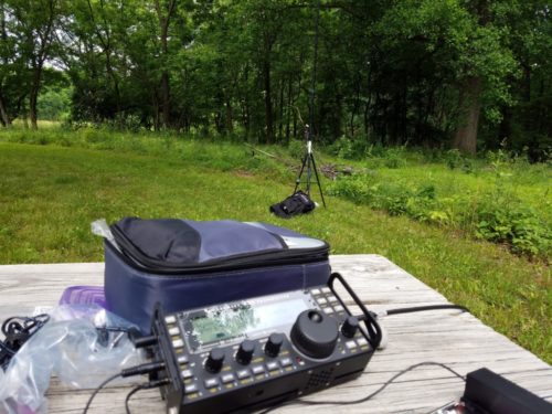My set up at Valley Forge National Historical Park. I hooked my backpack to the bottom of the tripod to help stabilize it in the wind.