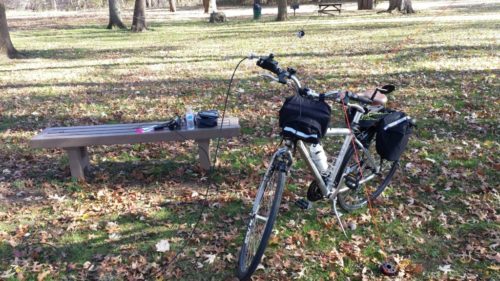My bike was again used to tie off my antenna.