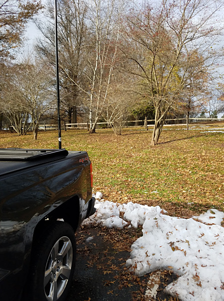 My antenna near the last vestiges of the nor'easter we had this week.
