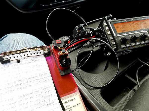 My somewhat cluttered operating position inside my truck.New Year's Day at Black Rock Sanctuary near Phoenixville, Pennsylvania.