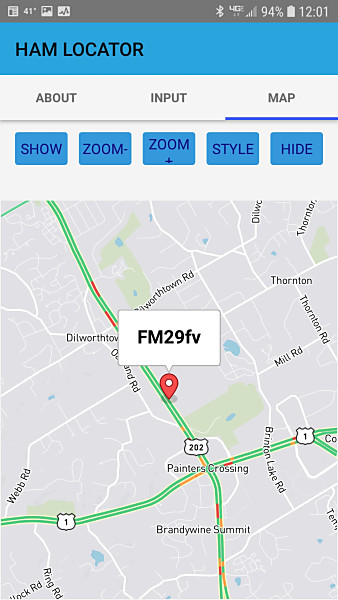 Ham Locator Screenshot