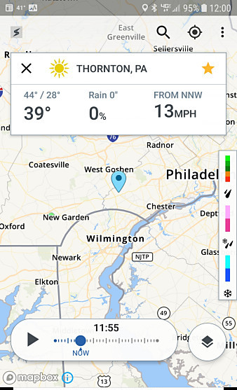 Storm Radar. Fortunately, there was no rain in view when I captured this screenshot.
