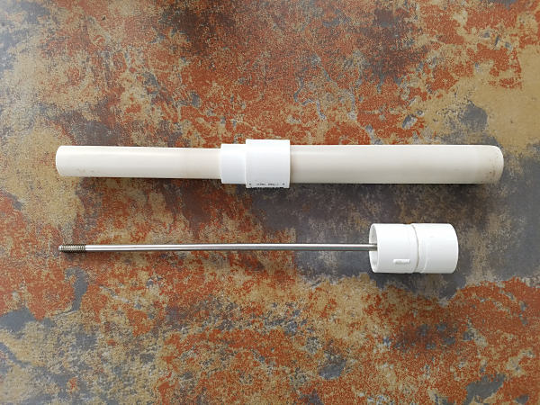 The two main assemblies of the antenna ground mount