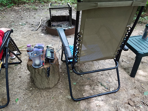 A conveniently-placed tree stump made a great operating table.