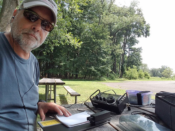 WB3GCK hunting skeeters in Valley Forge National Historical Park