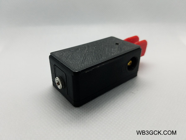 Read view of the small, un-branded, 3D-printed paddles from eBay. The rear connector is a standard 1/8-inch stereo jack.