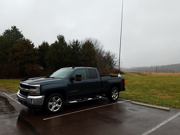 The WB3GCK portable QRP shack on a rainy afternoon