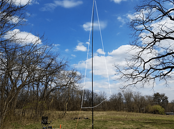 This is the delta loop set up for my intial testing. The light-colored wires were difficult to photograph, so I enhanced them for visibility.