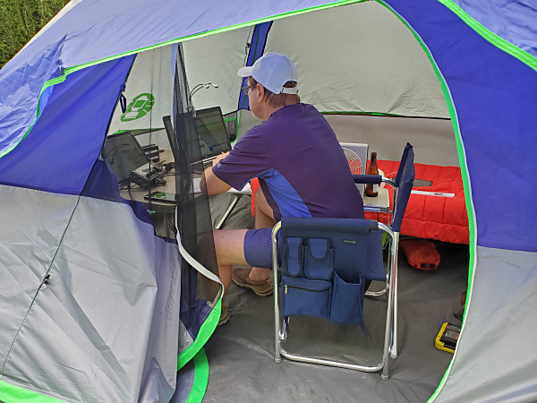 WA8YIH operating FT8 from his tent
