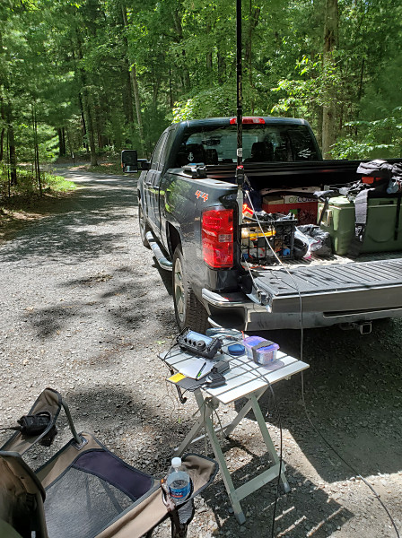 WB3GCK set-up for a POTA/WWFF activation at Pine Grove Furnance State Park.