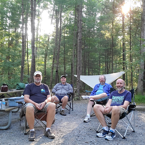 (L-R) WB3GCK, WA3WSJ, NK1N, and NU3E at Pine Grove Furnace State Park