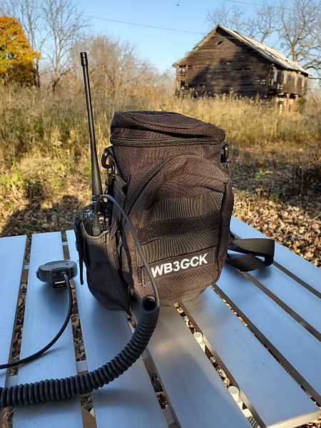 My water bottle carrier with HT pouch attached on the side