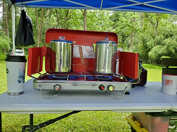 Fueling up for the day at the Boschveldt QRP Club Field Day