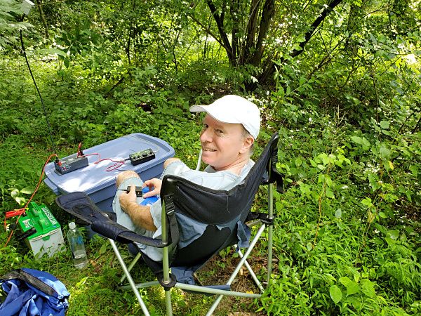 KE3TI operating CW. Rob joined us for the first time this year.