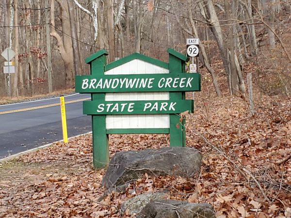 Brandywine Creek State Park, Delaware, entrance sign