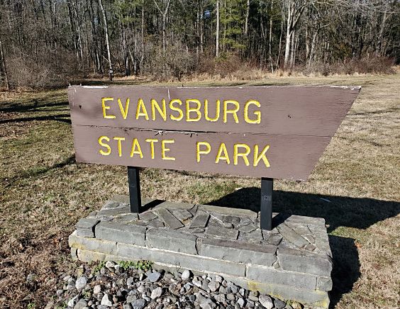 Entrance sign at Evansburg State Park