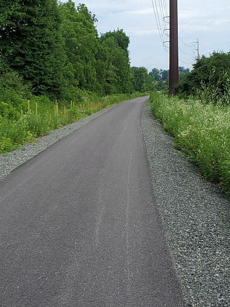 This recently completed section of the Schuylill River Trail is nicely paved.