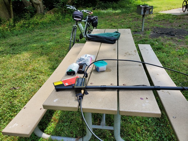 Once again, I neglected to take pictures of my setup, but here's a picture I took while packing up to head back.