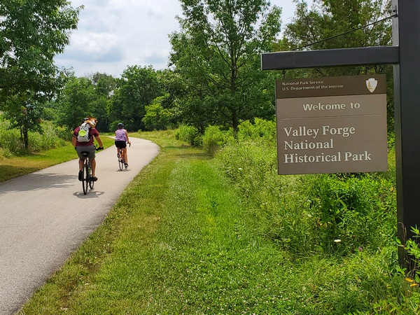 The Schuylkill River Trail entering Valley Forge National Historical Park from the west.