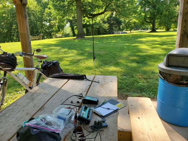 My bike-portable setup at Towpath Park along the Schuylkill River.
