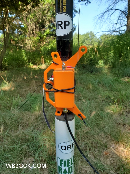 The 4:1 unun deployed in a Rybakov vertical configuration with a 26-foot radiator and a 26-foot counterpoise