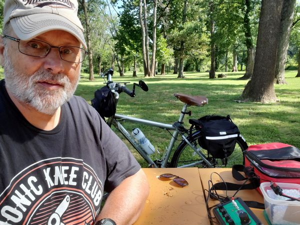 WB3GCK taking a radio break along the Perkiomen Trail