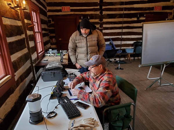 WA8YIH operating with NU3E looking on