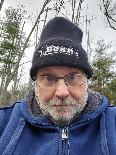 WB3GCK wearing appropriate headgear for a Polar Bear QRP outing